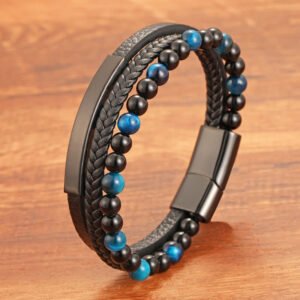 Tiger's Eye Leather Bracelet