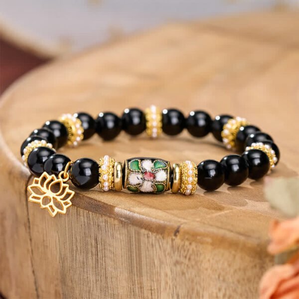 Twilight Calm with Black Obsidian Lotus Bracelet – view 3