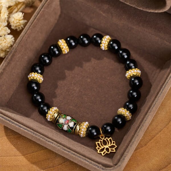 Twilight Calm with Black Obsidian Lotus Bracelet – view 2