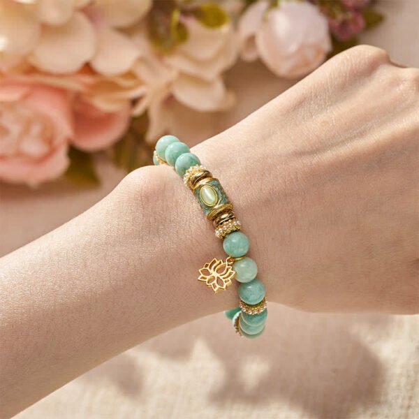 In Between Moments — Amazonite Lotus Bracelet – view 2