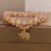 Rosy Soft Pink Double Wrap Strawberry Quartz Bracelet – view 3