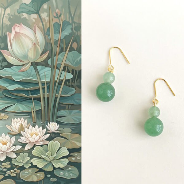 Twilight Calm with Green Aventurine and Copper Earrings – view 3