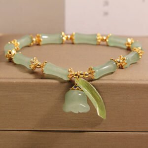 Quiet Hope — Green Aventurine Bamboo Bracelet