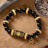 For When You Need Quiet Strength — Black Obsidian Lotus Bracelet