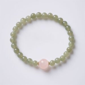 In Between Moments — Rose Quartz and Jade Bracelet