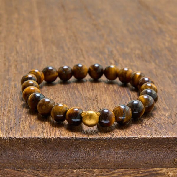 Steady Focus, Worn Daily. Tiger's Eye Cat Charm