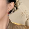 Red Agate and Agate Earrings | Your Quiet Daily Anchor for Quiet Strength – view 2