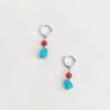 Twilight Calm with Red Agate and Turquoise Earrings – view 3