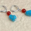 Twilight Calm with Red Agate and Turquoise Earrings – view 2