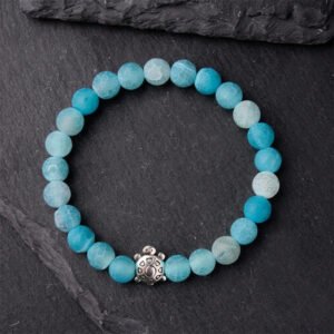 Gentle Presence — Crackle Agate Turtle Bracelet