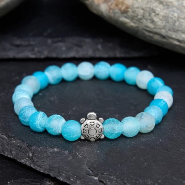 Gentle Presence — Crackle Agate Turtle Bracelet – view 3