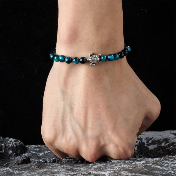 Steady Focus, Worn Daily. Tiger's Eye Turtle Bracelet – view 2