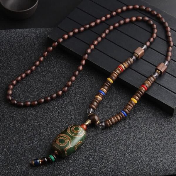 For When You Need Peaceful Awareness — Turquoise and Silver Necklace – view 3