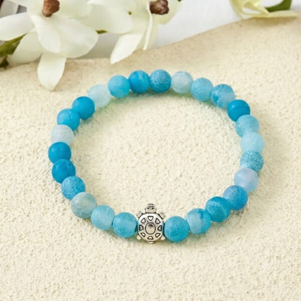 Gentle Presence — Crackle Agate Turtle Bracelet – view 5