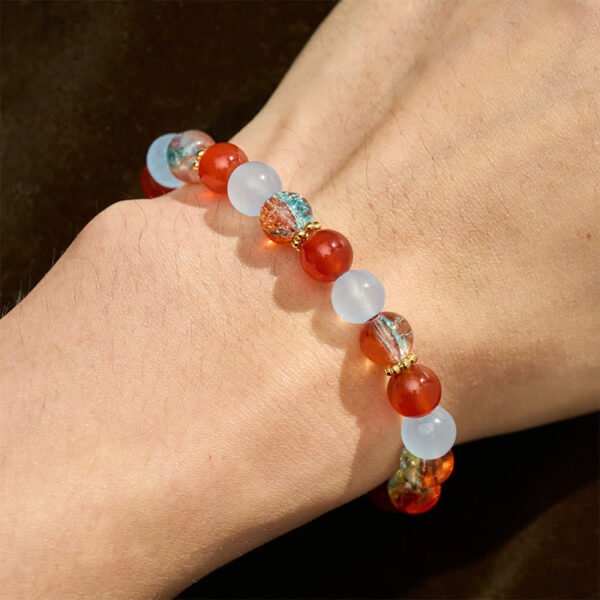 Quiet Strength, Worn Daily. Red Agate and Chalcedony Bracelet – view 2