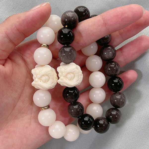 With a Good Book — Silver Sheen Obsidian Bracelet – view 5