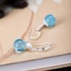 Quiet Calm, Worn Daily. Aquamarine Earrings – view 5
