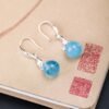 Quiet Calm, Worn Daily. Aquamarine Earrings – view 4