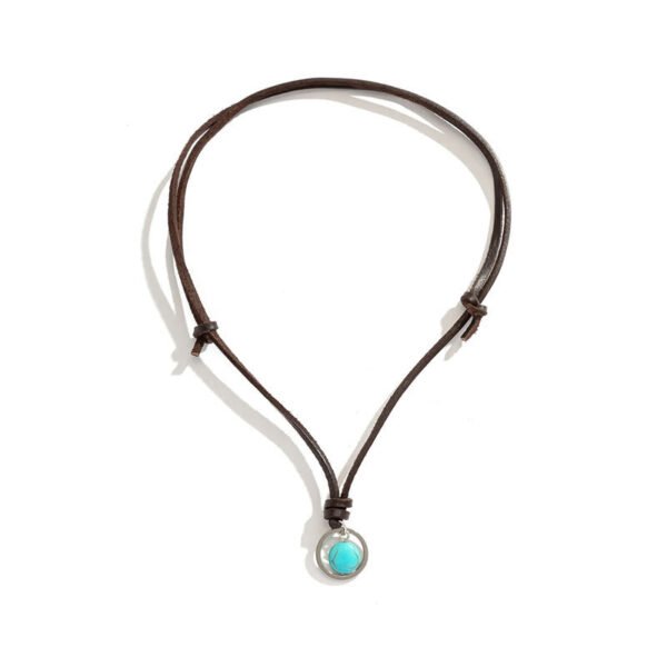 Lace Pattern Turquoise Necklace – view 7