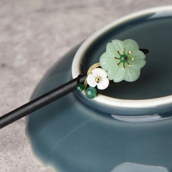 Quiet Hope, Worn Daily. Green Aventurine Hairpin – view 2