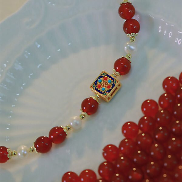 Through the Workday — Red Agate and Agate Bracelet – view 6