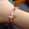 Strawberry Quartz and Gold Plated Bracelet | Your Quiet Daily Anchor for Gentle Presence – view 2
