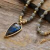 Labradorite Beads and Heart Pendant Necklace – view 4