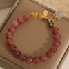 Strawberry Quartz and Aquamarine Bracelet | Your Quiet Daily Anchor for Gentle Presence – view 3