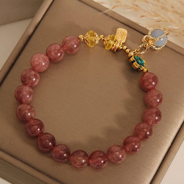 Strawberry Quartz and Aquamarine Bracelet | Your Quiet Daily Anchor for Gentle Presence – view 3