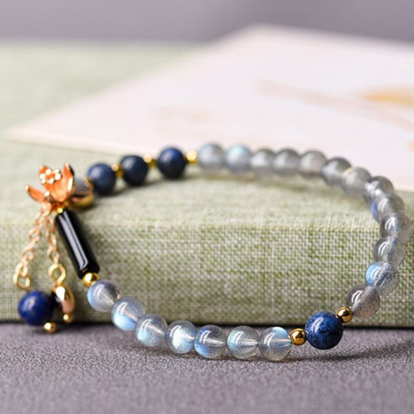 Soft Reflection — Moonstone and Lapis Lazuli Bracelet – view 7
