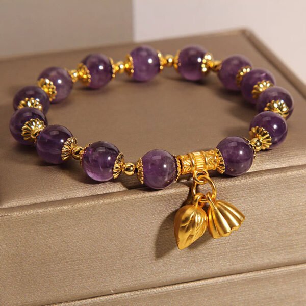 Quiet Calm, Worn Daily. Amethyst Lotus Bracelet – view 2
