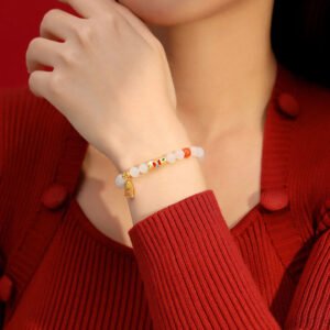 Twilight Calm with Red Agate Koi Bracelet