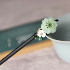 Quiet Hope, Worn Daily. Green Aventurine Hairpin
