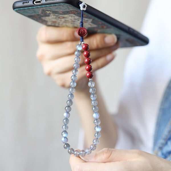 Soft Reflection, Worn Daily. Moonstone and Cinnabar Charm
