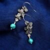 Turquoise and Lapis Lazuli Drop Earrings – view 7