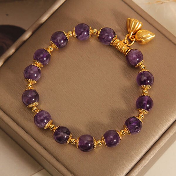 Quiet Calm, Worn Daily. Amethyst Lotus Bracelet – view 5