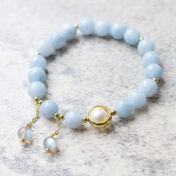 Quiet Calm, Worn Daily. Aquamarine Charm Bracelet – view 6