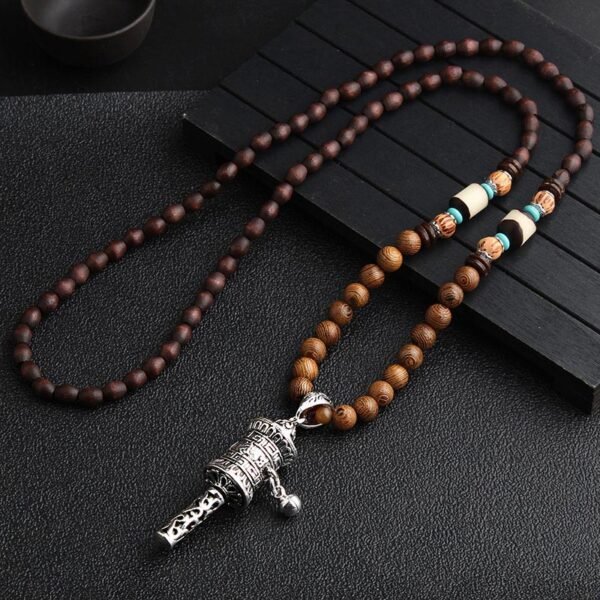 For When You Need Peaceful Awareness — Turquoise and Silver Necklace – view 4