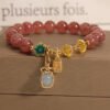Strawberry Quartz and Aquamarine Bracelet | Your Quiet Daily Anchor for Gentle Presence – view 4