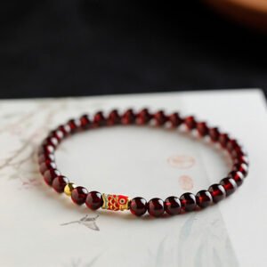 Deep Wine-Red Garnet Koi Bracelet