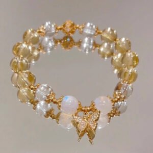 Citrine and Moonstone Bead Bracelet