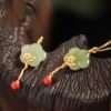 Twilight Calm with Red Agate Plum Blossom Necklace – view 2