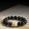 With a Good Book — Silver Sheen Obsidian Bracelet – view 3