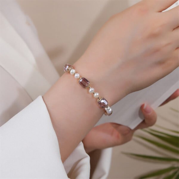 Twilight Calm with Amethyst and Pearl Bracelet – view 2