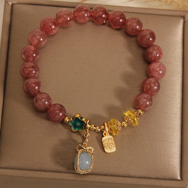 Strawberry Quartz and Aquamarine Bracelet | Your Quiet Daily Anchor for Gentle Presence – view 5