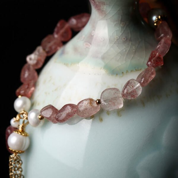 Strawberry Quartz and Gold Plated Bracelet | Your Quiet Daily Anchor for Gentle Presence – view 4