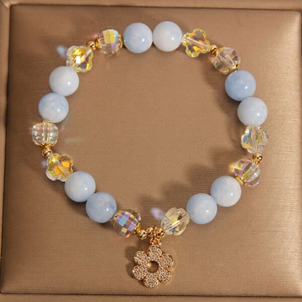 Aquamarine Flower Accent Bracelet – view 4