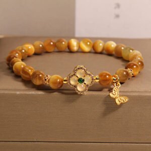 Steady Focus — Tiger's Eye Butterfly Bracelet