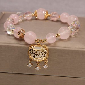Twilight Calm with Rose Quartz and Crystal Bracelet