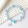 Soft Pink Blue Rose Quartz Bracelet – view 4